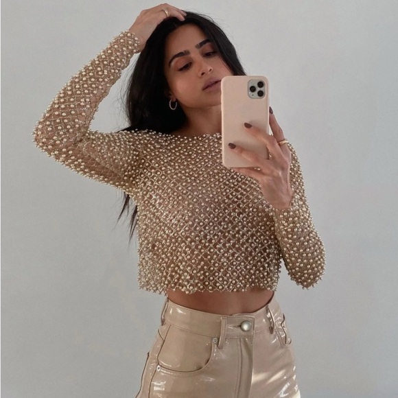 Windsor Gold Sheer Embellished Top - Picture 3 of 3